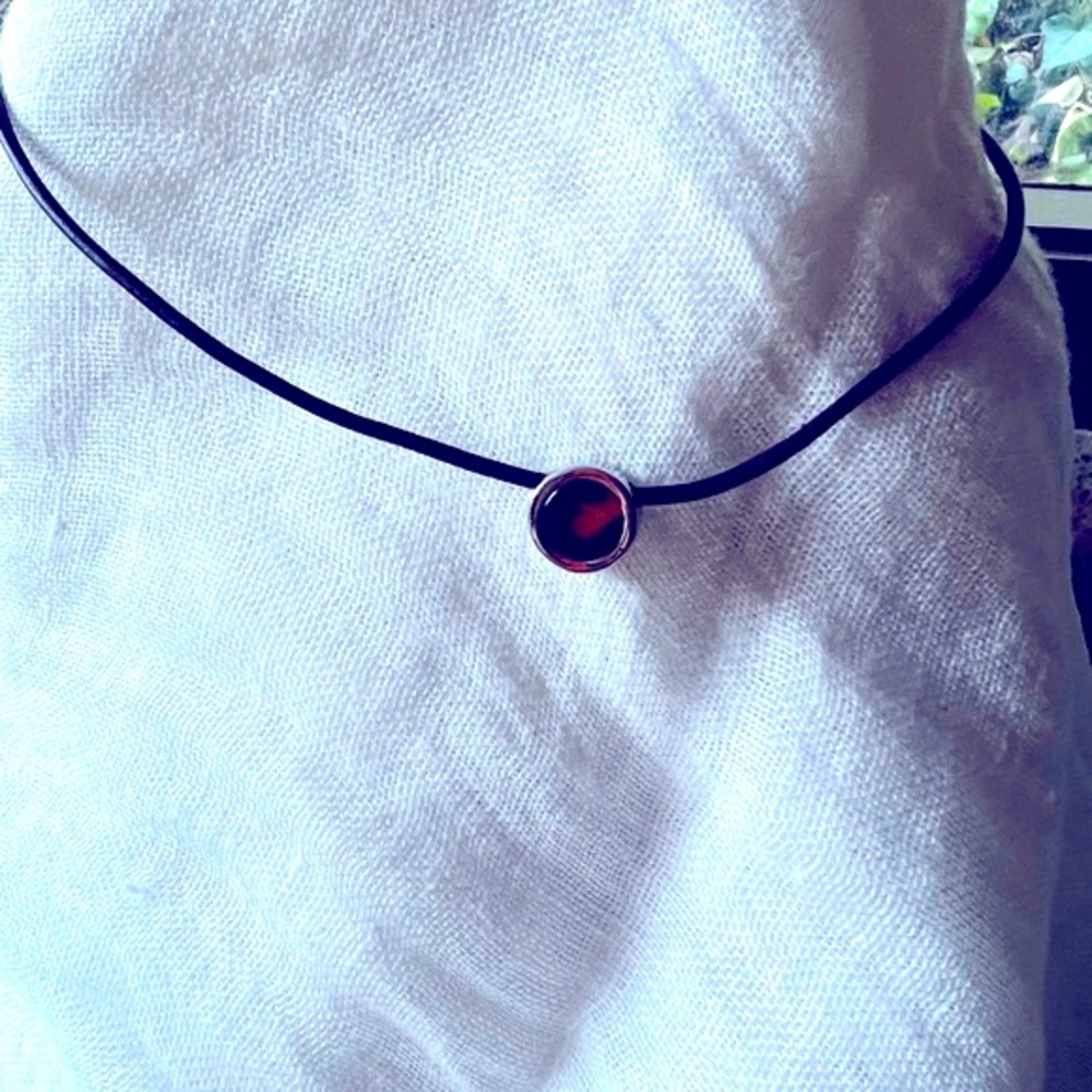 Tigers Eye Pendant Necklace on Leather Cord by Lauren Ralph Lauren